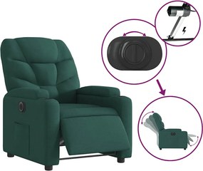 vidaXL Πολυθρόνα Ανακλινόμενη Ηλεκτρική Πράσινο Υφασμάτινη