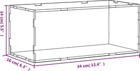 vidaXL Κουτί Βιτρίνας Διαφανές Ακρυλικό 34x16x14 εκ.