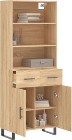 vidaXL Ντουλάπι Sonoma δρυς 69,5 x 34 x 180 εκ. από Επεξεργασμένο Ξύλο