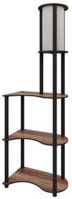 Megapap Φωτιστικό Δαπέδου Nova I Mdf - Pvc Ύφασμα Καρυδί - Μαύρο 50x30x140εκ.
