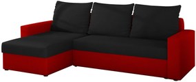 Γωνιακός καναπές Luno-Μαύρο – Κόκκινο - 237.00Χ150.00Χ90.00cm