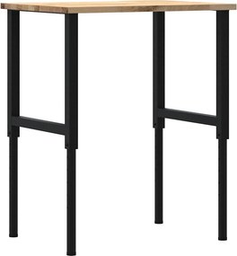 πάγκος εργασίας vidaXL 80x60x(71,5-98) cm Μασίφ Ξύλο Δρυς