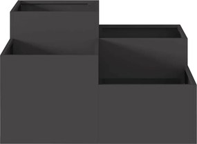 vidaXL Γλάστρα Κήπου Μαύρο 100 x 100 x 48 εκ. Ατσάλι