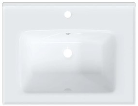 Νιπτήρας Μπάνιου Ορθογώνιος Λευκός 61 x 48 x 19,5 εκ. Κεραμικός - Λευκό