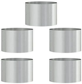 vidaXL Ζαρντινιέρες κήπου 5 pcs Ασημί 30 x 30 x 20 cm