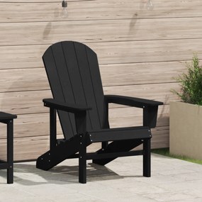 vidaXL Καρέκλα Adirondack  Μαύρη 74x82x91 εκ. HDPE