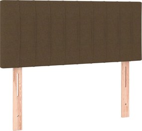 vidaXL Κρεβάτι Boxspring με Στρώμα Σκούρο Καφέ 80x200 εκ. Υφασμάτινο