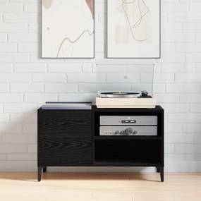 vidaXL Ντουλάπα Δίσκων Μαύρη Δρυς 84,5x38x48 εκ Επεξεργασμένο Ξύλο