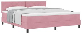 vidaXL Κρεβάτι με Ελατήρια και Στρώμα Ροζ 180 x 200 cm ύφασμα