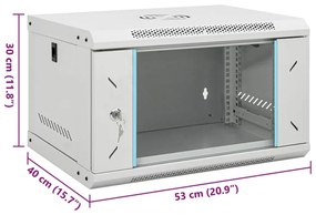 Καμπίνα Δικτύου Επιτοίχια 6U 19'' IP20 53x40x30 εκ.