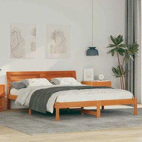 vidaXL Σκελετός Κρεβατιού Καφέ κεριού 160 x 200 cm Μασίφ ξύλο πεύκου