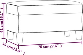 vidaXL Πάγκος Κρεμ 70x35x41 εκ. από Συνθετικό Δέρμα