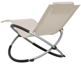 vidaXL Ξαπλώστρα Παιδική Κρεμ Ατσάλινη