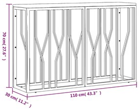 vidaXL Τραπέζι Κονσόλα Ανοξείδωτο Ατσάλι & Μασίφ Ανακυκλωμένο Ξύλο
