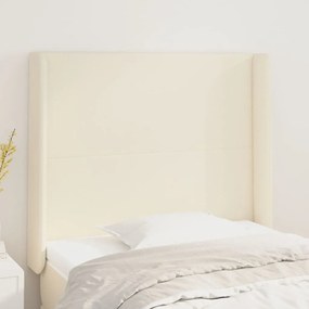 vidaXL Κεφαλάρι με Πτερύγια Κρεμ 103x16x118/128 εκ. Συνθετικό Δέρμα