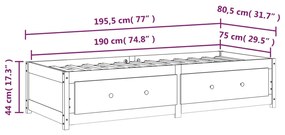 ΚΡΕΒΑΤΙ LED ΜΑΥΡΟ 75X190 ΕΚ ΜΑΣΙΦ ΞΥΛΟ ΠΕΥΚΟΥ 2FT6 SMALL SINGLE 821603