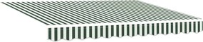 vidaXL Αναδιπλούμενη τέντα Πράσινο και Λευκό 350 x 250 x 165 εκ.