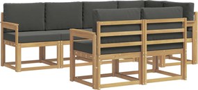vidaXL Σειρά Καναπέ Εξωτερικού 7 pcs Άσπρο και Ανθρακί Πολυεστέρας