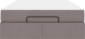 vidaXL Σκελετός κρεβατιού με στρώμα 2 pcs Taupe ύφασμα