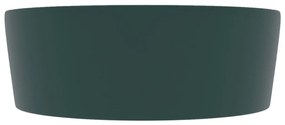 Νιπτήρας με Υπερχείλιση Σκούρο Πράσινο Ματ 36x13 εκ. Κεραμικός - Πράσινο