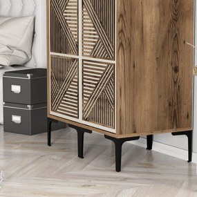 Διφυλλη Ντουλαπα Καρυδια/Κρεμ KUMSAL 47.5x80x201.4