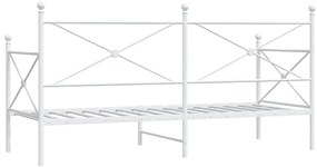 vidaXL Κρεβάτι ημέρας χωρίς στρώμα Λευκό 80x200 cm Ατσάλι