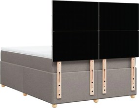 vidaXL Κρεβάτι Boxspring με Στρώμα Taupe 140x190 εκ. Υφασμάτινο