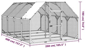 vidaXL Κοτέτσι 268x400x190 εκ. από Μασίφ Εμποτισμένο Ξύλο Πεύκου