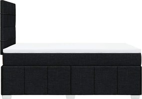 vidaXL Κρεβάτι Boxspring με Στρώμα Μαύρο 120x200 εκ. Υφασμάτινο