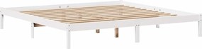 vidaXL Σκελετός Κρεβ. Χωρίς Στρώμα Λευκό 180x200 εκ Μασίφ Πεύκο