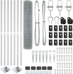 vidaXL Τεντώτο με στήριγμα Ασημί 1,5 x 10 m Ατσάλι