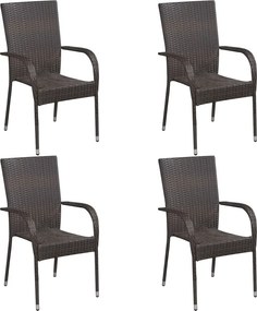 vidaXL Σετ Τραπεζαρίας Κήπου 5 Τεμαχίων Καφέ