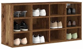 vidaXL Παπουτσοθήκη Παλαιό ξύλο 103 x 30 x 51 εκ. Επεξεργασμένο ξύλο