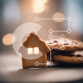 Σετ των 2 Intra Συλλεκτικό Ξύλινο Παζλ Plywood  4mm - Διακόσμηση μπισκότων σε σχήμα σπιτιού με φοντάν Σε Ξύλινο Κουτί - Διαστάσεις: 10x10 cm – 25 κομμάτια