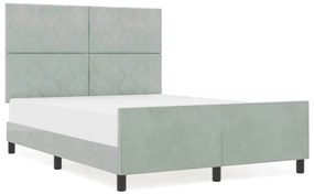 vidaXL Σκελετός Κρεβατιού Ανοιχτό γκρι 160 x 200 cm Βελούδο