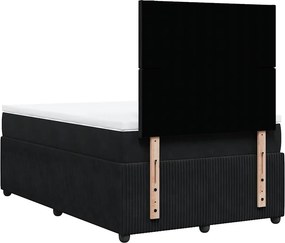 vidaXL Κρεβάτι Boxspring με Στρώμα Μαύρο 120x190 εκ. Βελούδινο