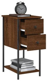 vidaXL Κομοδίνα 2 Τεμ. Καφέ Δρυς 32x42x70 εκ. Επεξεργασμένο Ξύλο
