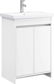 vidaXL Σετ Επίπλων Μπάνιου Λευκό 61 x 40 x 84,5 εκ Επεξεργασμένο Ξύλο