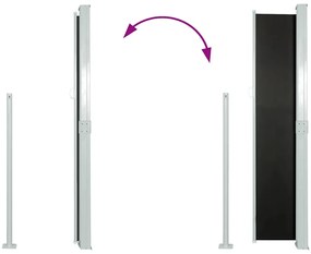 vidaXL Σκίαστρο Πλαϊνό Συρόμενο Μαύρο 140 x 300 εκ.