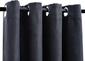 vidaXL Κουρτίνες Συσκότισης Μεταλ. Κρίκοι 2 τεμ. Ανθρακί 140x175 εκ.
