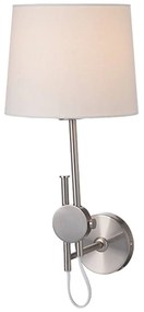 Φωτιστικό Τοίχου ML306421WS Silver Metal, Fabric