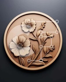 Intra Συλλεκτικό Ξύλινο Παζλ Plywood  4mm - Ξύλινο νόμισμα με σχέδιο εμπνευσμένο από τη φύση Σε Ξύλινο Κουτί - Διαστάσεις: 10x10 cm – 25 κομμάτια