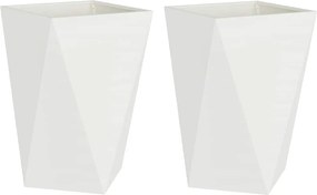 vidaXL Γλάστρα 2 pcs Λευκό 50 x 50 x 75 cm Ατσάλι