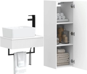 vidaXL Σετ Επίπλων Μπάνιου 2 τμχ. Λευκό 33 x 34,5 x 100 εκ