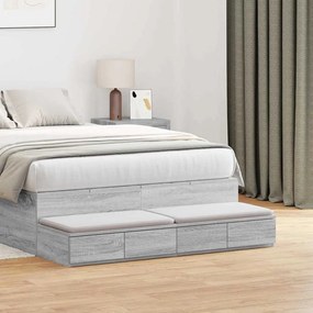 vidaXL Συρτάρια Κρεβατιού Γκρι Σονομά 120x36,5x16,5 cm Επεξεργασμένο Ξύλο