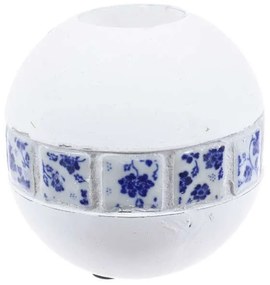 Κηροπήγιο Ρεσώ 3-70-507-0218 12Χ12Χ12 White-Blue  Inart Κεραμικό