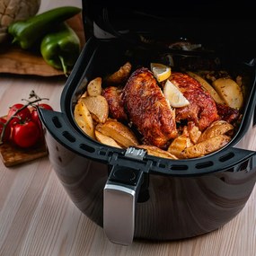 Φριτέζα αέρος Oliver Voltz OV51980F, 1800W, 7.7 λίτρα, 8 προγράμματα, Χρονόμετρο, Μαύρο