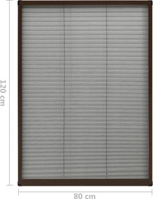 vidaXL Σήτα Παραθύρου Πλισέ Καφέ 80 x 120 εκ. από Αλουμίνιο
