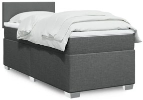 vidaXL Κρεβάτι Boxspring με Στρώμα Σκούρο Γκρι 80x200 εκ. Υφασμάτινο