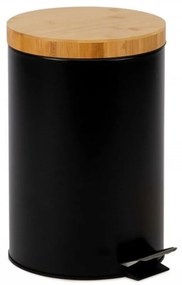 Κάδος Κουζίνας Industrial AH-CC72108 12L 25x40cm Black-Natural Andrea House Metal,Bamboo